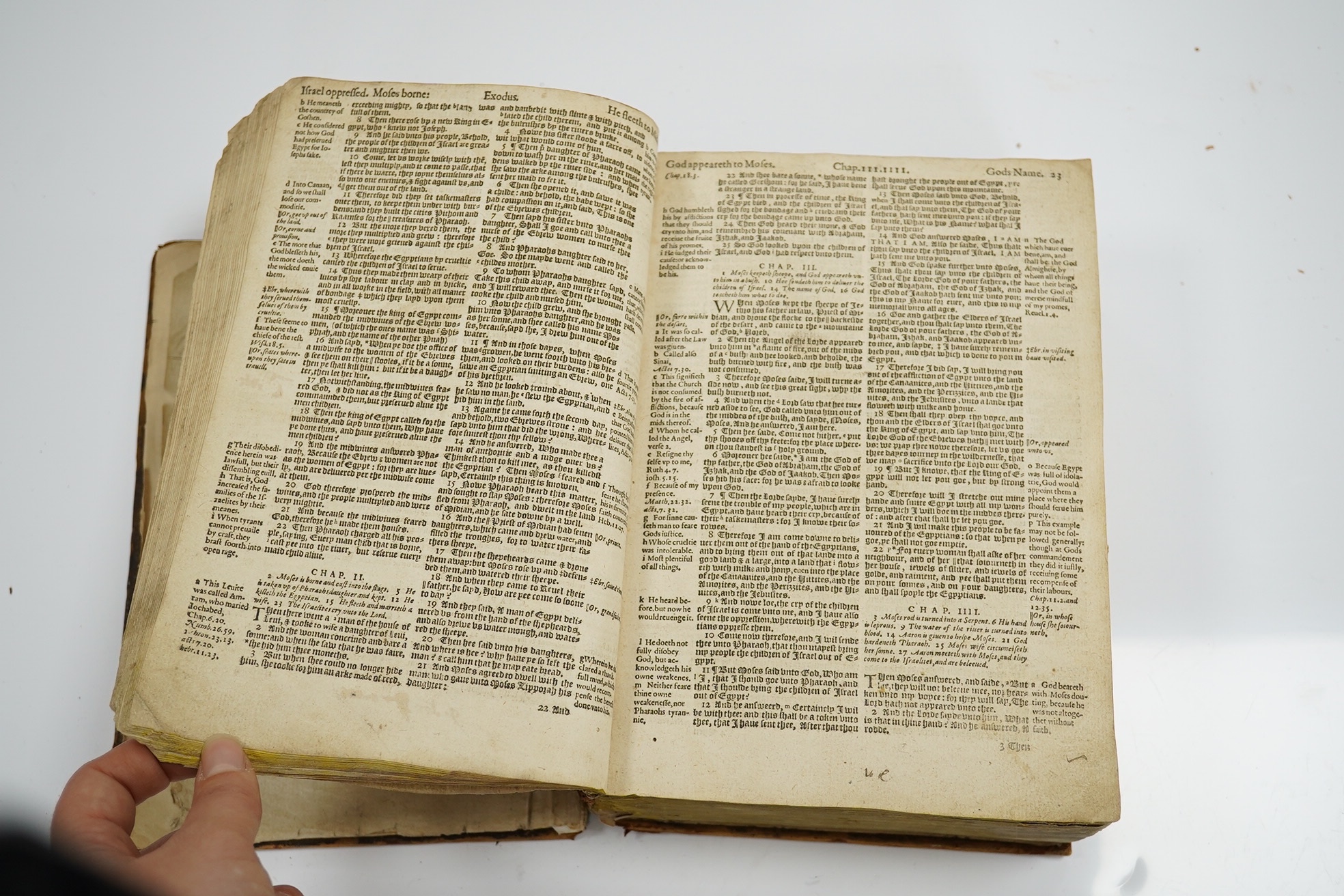 [Holy Bible - a late 16th century Geneva version] - The Bible, Translated according to the Ebrew and Greeke, and conferred with the best translations in divers languages ...
